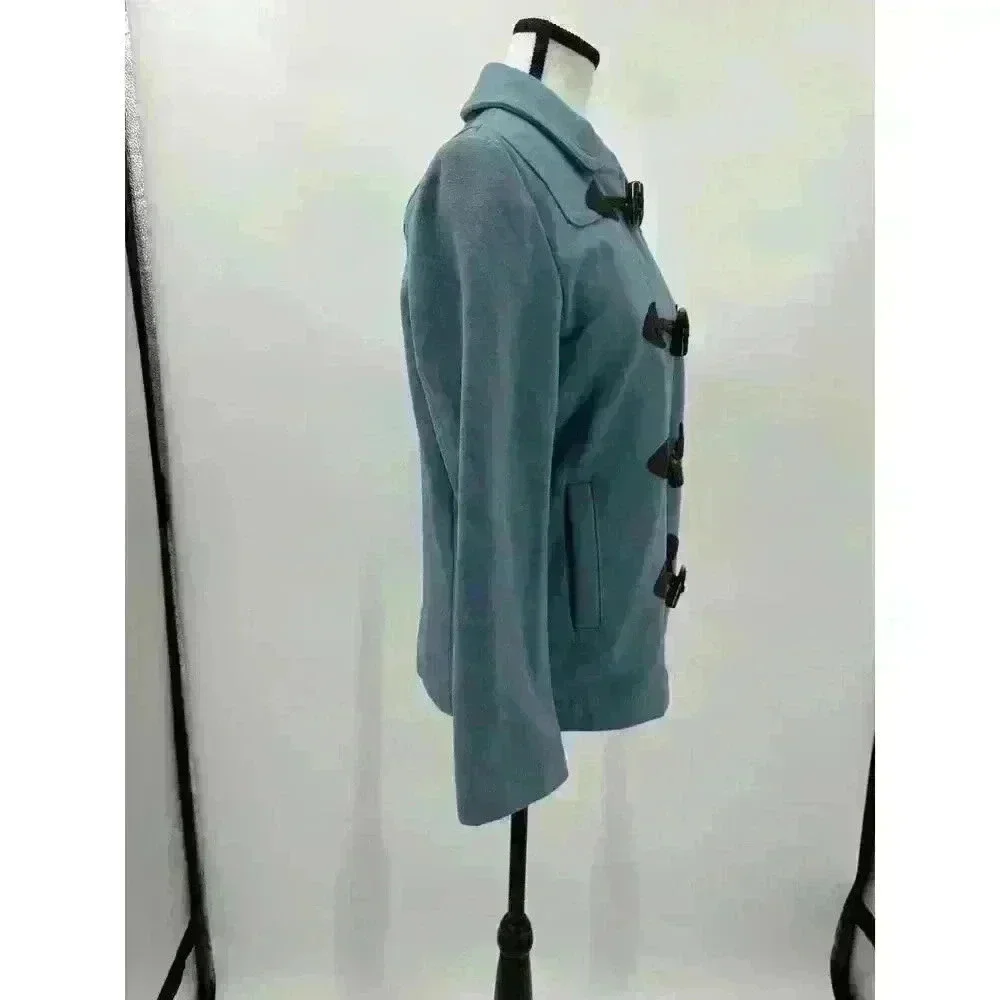 Gap Women's 60's Inspired‎ Blue Toggle Button Coat w/ Inner Zipper Coat Sz Small